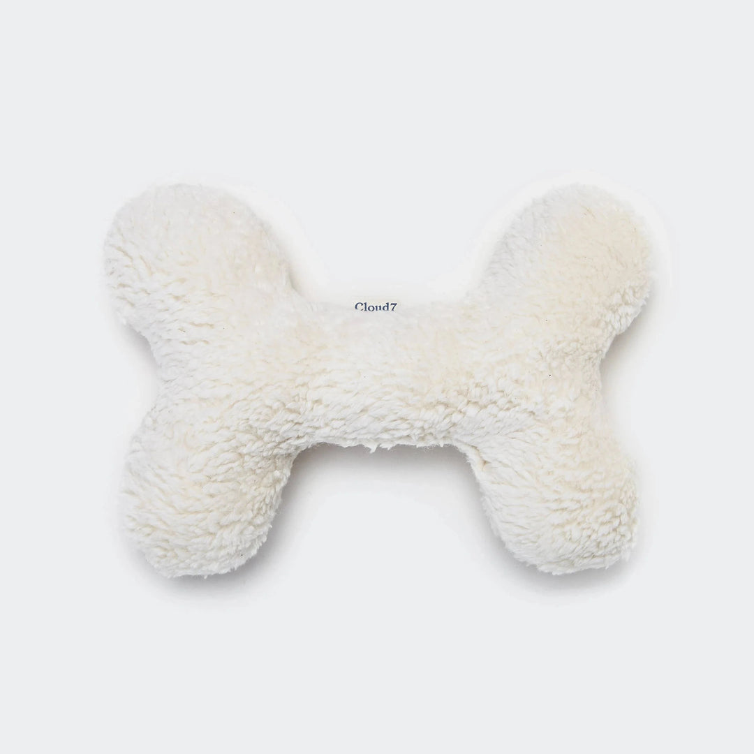 Cloud7 - BONE Nature White Plush brinquedo para cães feito de lã reciclada e poliéster, ecológico e com design minimalista.
