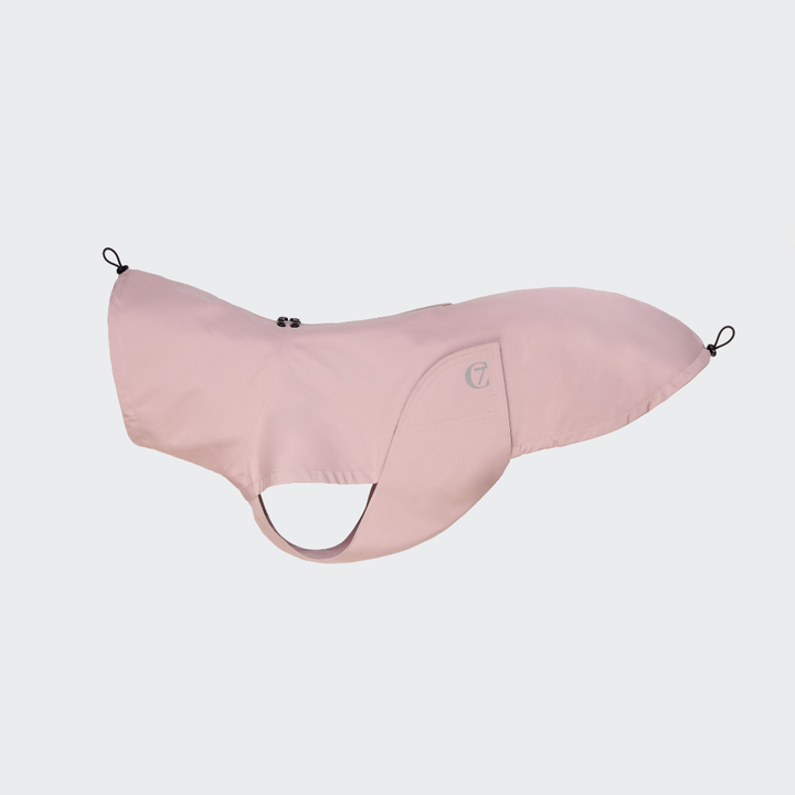 Cloud7 - Capa de chuva para cães Dublin em rosa, repelente de água com comprimento ajustável e fecho refletor para cães.