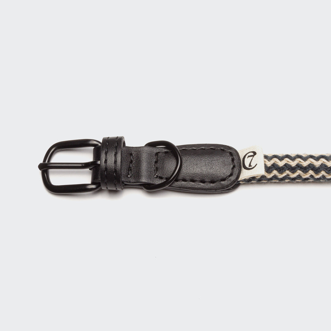 Cloud7 - MAUERPARK Vegan Collar with eco-friendly rope and black buckle for stylish, sustainable dog wear.