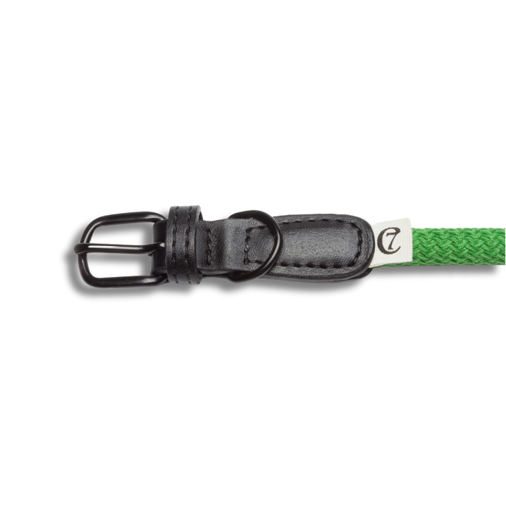 Cloud7 - MAUERPARK Vegan Collar in green rope with black buckle and eco-friendly design, cruelty-free dog accessory.