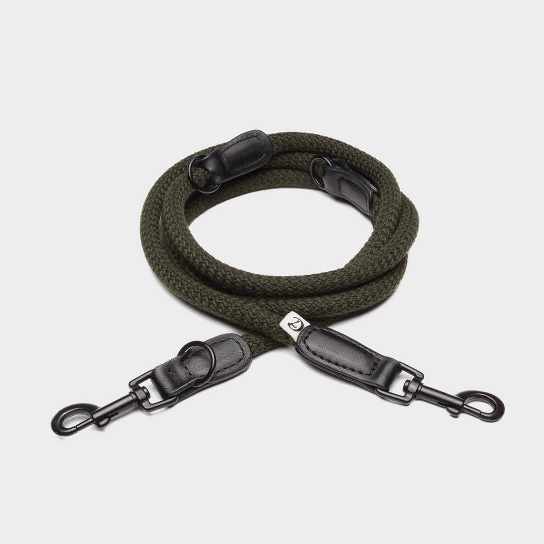 Cloud7 - MAUERPARK Vegan Leash in olive green, adjustable and durable vegan rope leash for dogs.