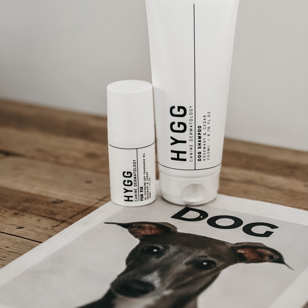 Exclusive FUR FIX Fragrance dry oil for dog wellbeing with natural rosemary cedar scent by Hygg