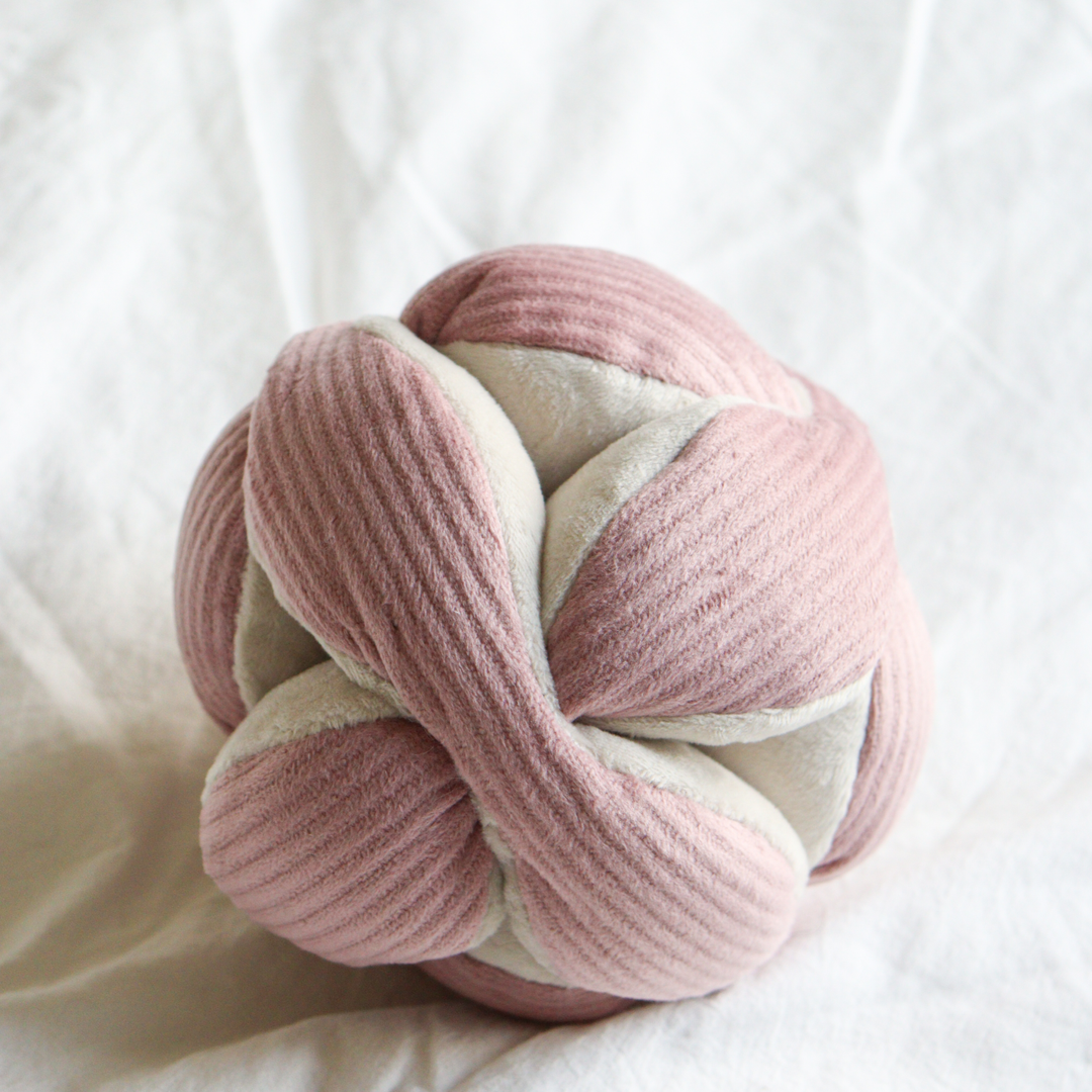 Crinkly and squeak Montessori snuffle ball toy in soft fabric for dog mental stimulation and play Lambwolf Collective Lambwolf - MONTI Crinkly + Squeak Snuffle Toy