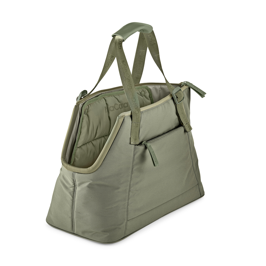 SPORTA Dog Carrier Bag with padded mattress and adjustable straps in olive green for secure travel by Miacara