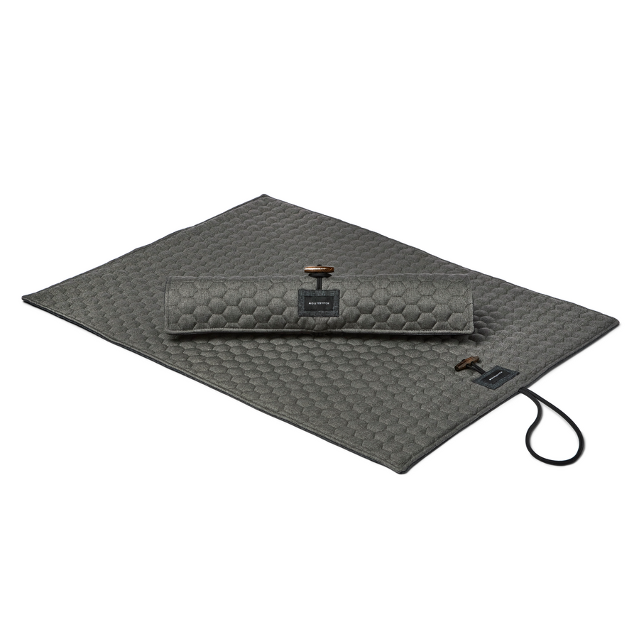 Water-repelling padded gray travel dog mat for comfort and durability on the go, Molly&Stitch - TRAVEL DOG MAT