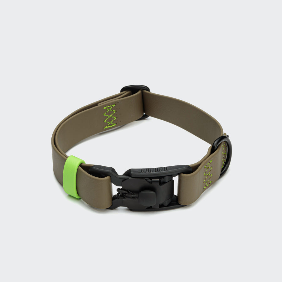 Cloud7 - IPANEMA Dog Collar BioThane® waterproof, durable collar with magnetic buckle and adjustable fit in Neon Yellow and Aqua.