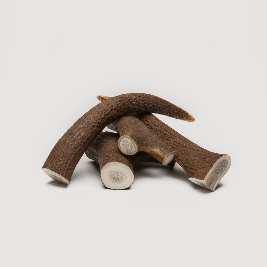 Cloud7 - NATURAL HORN Chew Toy halved deer antler pieces for dogs promoting dental health and mental stimulation.