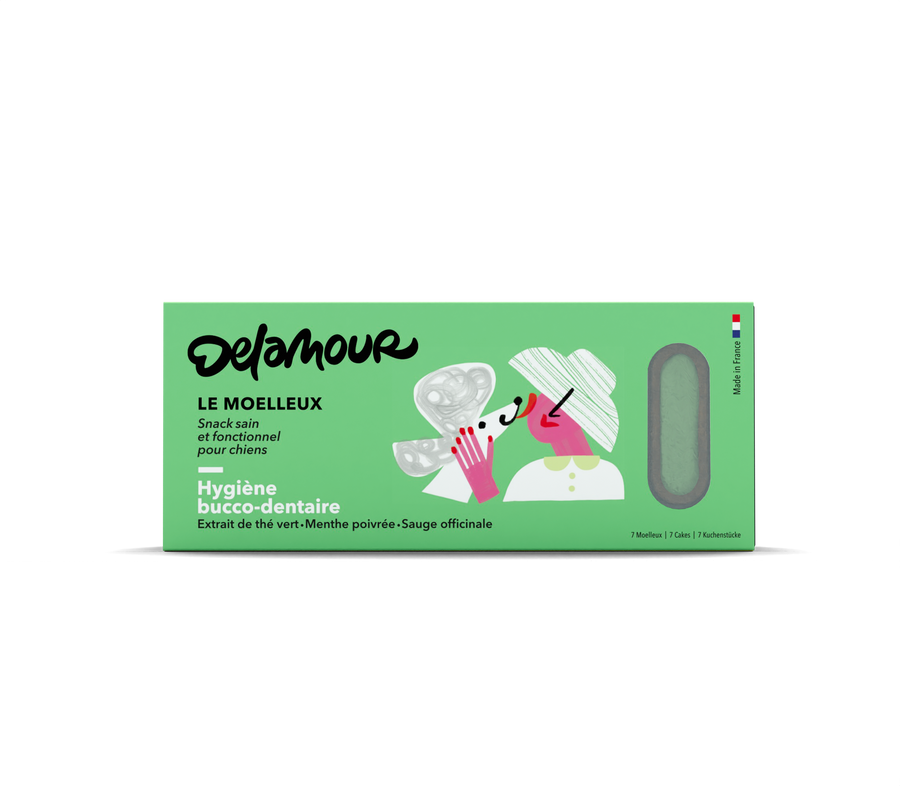 DeLamour - Le Moelleux Oral Hygiene Vegan Dog Treats with plant-based ingredients for fresh breath and tartar control
