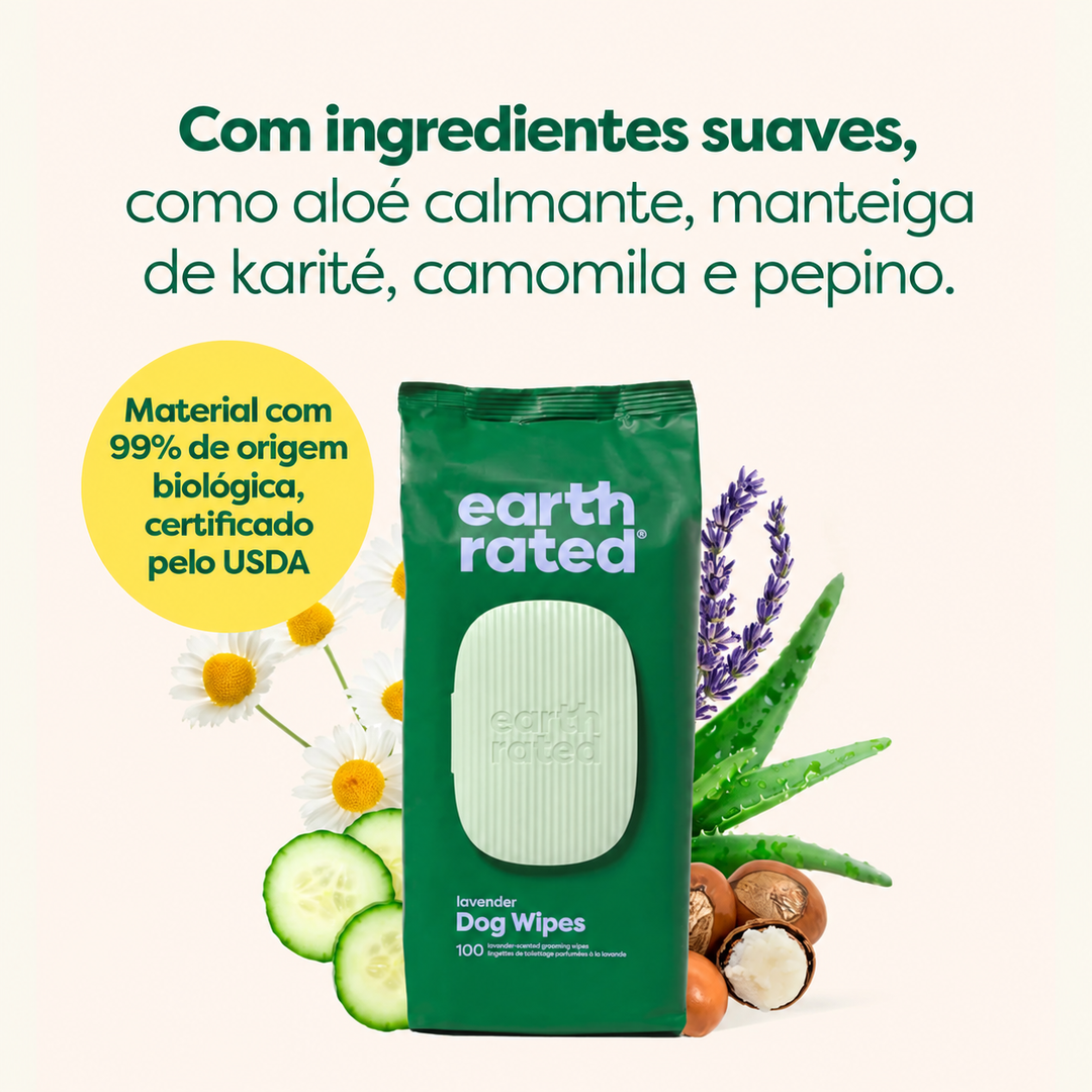 Toalhitas Earth Rated: características e utilização em português.