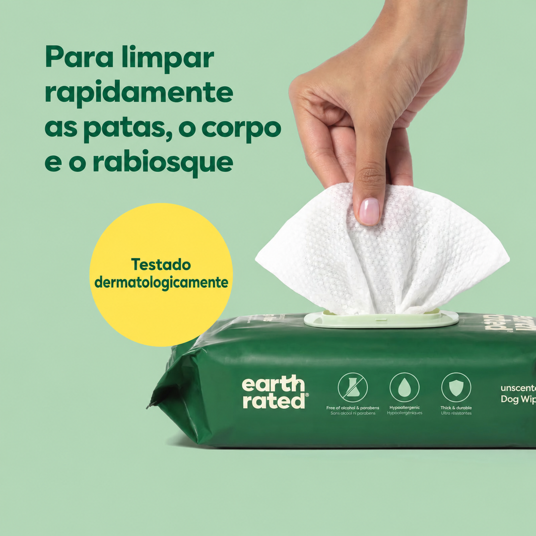 Toalhitas Earth Rated: características e utilização em português.