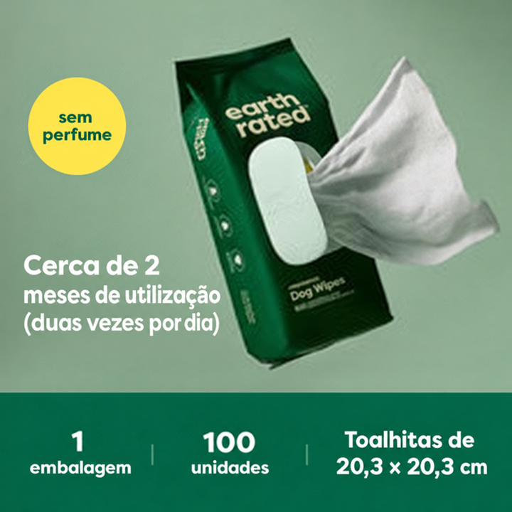 Toalhitas Earth Rated: características e utilização em português.